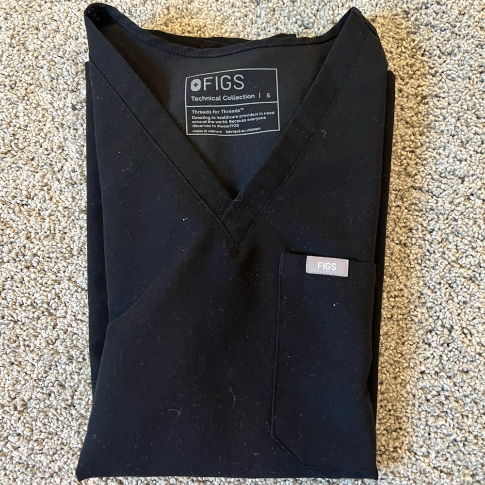 Figs black Catarina one pocket scrub top